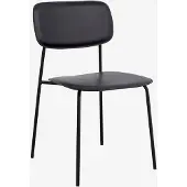 Nordal Esszimmerstuhl ESA Schwarz Kunstleder Metall stapelbar 45x50x79 cm Sitzhöhe 46 cm