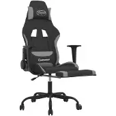 vidaXL Gaming-Stuhl mit Fußstütze Schwarz und Hellgrau Stoff