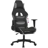 vidaXL Gaming-Stuhl mit Fußstütze Schwarz und Hellgrau Stoff