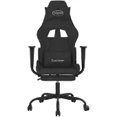 vidaXL Gaming-Stuhl mit Massage & Fußstütze Schwarz Stoff