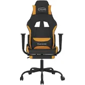 vidaXL Gaming-Stuhl mit Massage & Fußstütze Schwarz und Orange Stoff