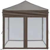 vidaXL Partyzelt Faltbar mit Seitenwänden Taupe 2x2 m