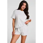 Hunkemoller Pyjama-Set aus Baumwolle Grau