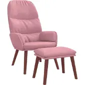 vidaXL Relaxsessel mit Hocker Rosa Samt