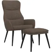 vidaXL Relaxsessel mit Hocker Taupe Stoff