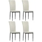 vidaXL Esszimmerstühle 4 Stk. Creme Samt