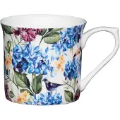 Kitchencraft Becher Fine Bone China Land Floral 300 Ml Weiß/Blau