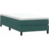 vidaXL Boxspringbett ohne Matratze Dunkelgrün 100x210 cm Samt
