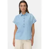 Camel active Kurzarm Bluse mit Knopfleiste in Hellblau | Gr.: L