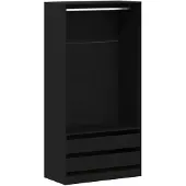 vidaXL Kleiderschrank Schwarz Eichen-Optik 100 x 50 x 200 cm