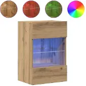 vidaXL Wandschränke mit LED-Leuchten für TV 2 Stk. Artisan-Eiche