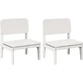 vidaXL Gartenstühle 2 Stk. Weiß 60x52,5x72 cm Massivholz Kiefer