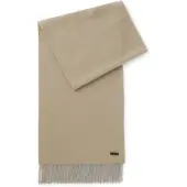 BOSS Wollschal "Naster 35*180" mit gedrehten Fransen, aus Wolle, Lederlabel, Premium Quality