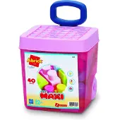 Ecoiffier Abrick Rinkinys Blocks in einem rosa Koffer auf Rädern