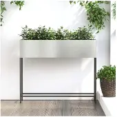 vidaXL Hochbeet Gartenpflanzer Silber 100 x 26 x 82 cm