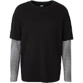 Urban Classics Longshirt "Herren Oversized Double Layer Striped LS Tee" 1 Stk.