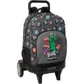 Safta Compact Evolutive Extraible Minecraft Graffiti 33l Rucksack Mit Rollen Grau Kinder Grau One Size