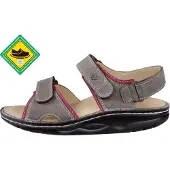 Finn Comfort Yuma, Abrollsandale, Grau, Finnamic, Leder, NEU - Damenschuhe Sandale bequem / lose Einlage, Grau