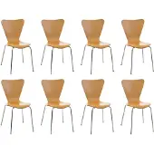 CLP 8er Set Besucherstuhl Calisto stapelbar natur