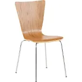 CLP Besucherstuhl Aaron mit ergonomisch geformten Holzsitz und Metallgestell eiche