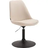 CLP Esszimmerstuhl Maverick Stoff drehbar und stufenlos verstellbar creme Gestell Farbe schwarz