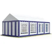 Sonstiges TOOLPORT Partyzelt Festzelt 4x8 m Garten-Pavillon PVC Plane 700 N in blau-weiß Wasserdicht