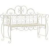 CLP Gartenbank Minna romantische Metallbank im Jugendstil belastbar bis 180 kg antik-creme