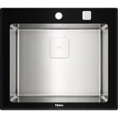 Teka DIAMOND RS15 1B AUTO Glas-Edelstahlspüle Schwarz/Edelstahl Poliert