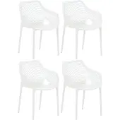 CLP Gartenstuhl Air XL 4er Set, Modern, Gestell Kunststoff, stapelbar, wetterfest weiß