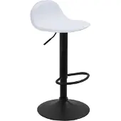 CLP Barhocker Lana V2 Kunstleder drehbar und stufenlos verstellbar weiß Gestell Farbe schwarz