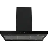 Respekta Inselhaube Cara, Mattschwarz mit Glasfront, 90 cm