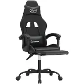 vidaXL Gaming-Stuhl mit Fußstütze Schwarz Kunstleder