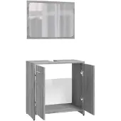 vidaXL Badmöbel-Set Grau Sonoma Holzwerkstoff