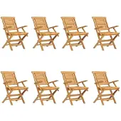 vidaXL Gartenstühle 8 Stk. Klappbar 56x63x90 cm Massivholz Teak