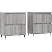 vidaXL Sideboards 2 Stk. Grau Sonoma Holzwerkstoff