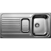 BLANCO 526622 Spüle TIPO II 6 S Edelstahl Naturfinish mit Excenterbedienung und Edelstahlschale / Auflagespüle / Edelstahlspüle