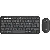 Logitech Pebble 2 Combo, Kabellos, RF Wireless + Bluetooth, Scherenschalter, QWERTZ, Graphit, Maus enthalten