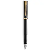 Waterman Füllfederhalter IMPRESSION schwarzer Lack GT F Blau Geschenkbox