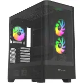 Thermaltake View 290 TG ARGB, Midi Tower, PC, Schwarz, ATX, micro ATX, Mini-ITX, SPCC, Gehärtetes Glas, 18 cm