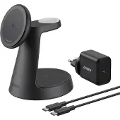 Anker Kabellose Ladestation (3-in-1, Magnetischer Ständer) Schwarz