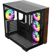 Thermaltake View 380 WS ARGB, Midi Tower, PC, Schwarz, ATX, micro ATX, Mini-ITX, SPCC, Gehärtetes Glas, Gaming