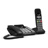 Gigaset DL780 Plus, Analoges/DECT-Telefon, Kabelloses Mobilteil, Freisprecheinrichtung, 99 Eintragungen, Anrufer-Identifikation, Schwarz