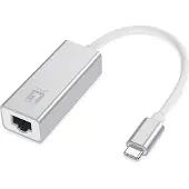 LevelOne USB-0402 Gigabit USB-C Netzwerkadapter, Kabelgebunden, USB Typ-C, Ethernet, 1000 Mbit/s, Silber, Weiß