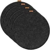 Miqio 4 er Set Sitzkissen 4 Sitzauflage mit Antirutschnoppen Ø 35 cm