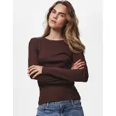 Pieces Langarmshirt "PCRUKA LS TOP NOOS BC" Baumwollmischung, slim fit