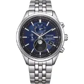 Citizen Funkuhr "Funkuhren Mondphase", silber (silberfarben, blau, blau), Armbanduhren, Herren, silberfarben, Funkuhr, Quarzuhr, Armbanduhr, Herrenuhr, Edelstahlarmband, analog, Big Date