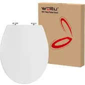 Woltu Toilettendeckel WC Sitz Toilettensitz mit Absenkautomatik Harnstoffharze Oval