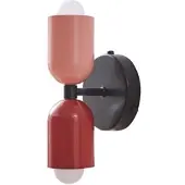 Lux.pro Wandleuchte 'Trorlos' 2-flammig Metall 22 x 12 x 12 cm Rosa / Rot