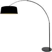 Steinhauer Schwarze Bogenlampe Luma Dark mit schwarzem Farbton Ø60 cm