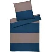 Elegante Mako-Satin Bettwäsche Signal taupe Kissenbezug einzeln 40x80 cm - braun;blau
